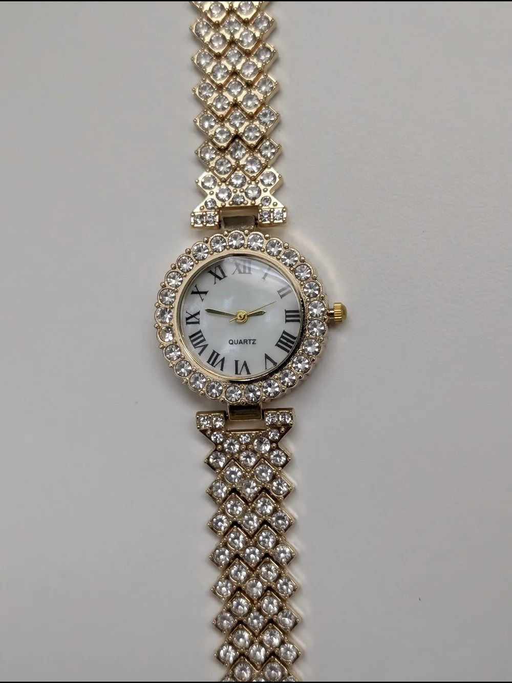 Gold-Tone Crystal Ladies Bracelet Watch - Gold